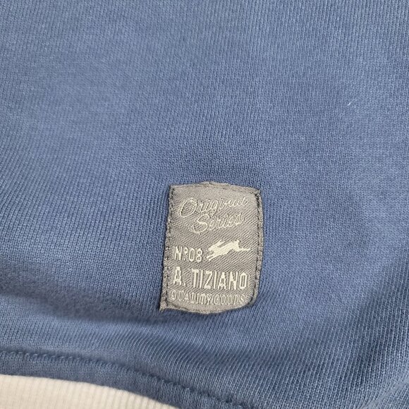 A. Tiziano Men's XL Colorblock Crewneck quilted Sweater Blue White & Navy - Picture 4 of 8